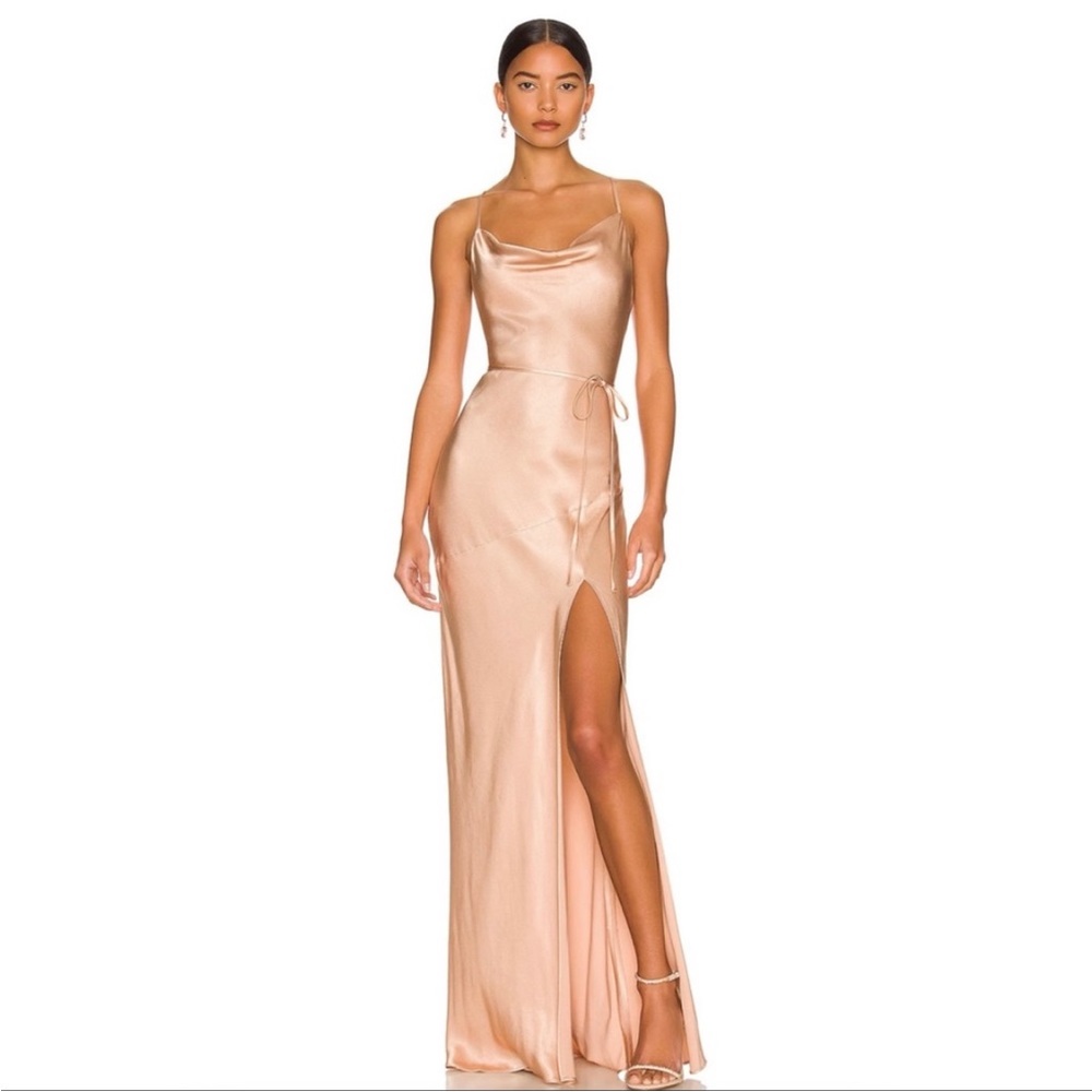 Shona Joy - La Lune Bias Cowl Maxi Dress - in Desert Rose
